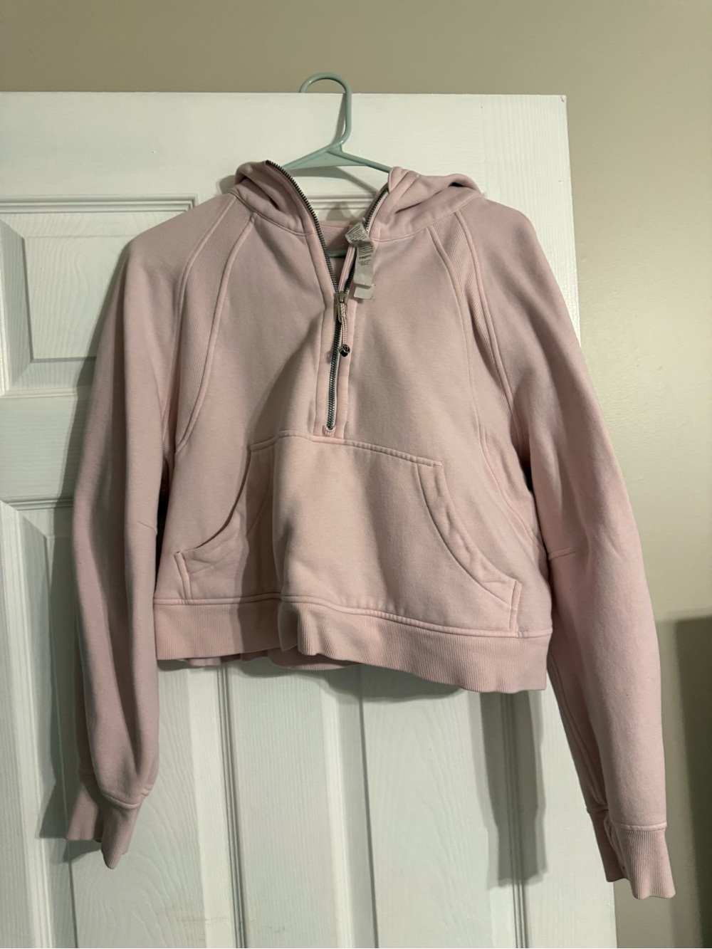 lululemon athletica Cropped Half-Zip Hoodie in Pale Pink